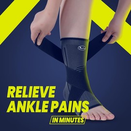 Ankle Braces for Men & Women Stabilizing - Adjustable Foot Compression Sleeve for Sprained Ankle, Plantar Fasciitis, Achilles Tendonitis & Heel Pain | Foot Wraps for Swelling & Injury Recovery