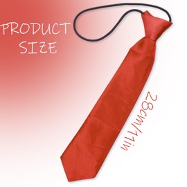 Tabanzhe Pre-Tied Necktie-Boys Elasticated Neck Tie Child Kids Adjustable Soft Polyester Tie with Loop for Boys Girls Wedding Graduation School Uniforms Fashion Shows(Red)