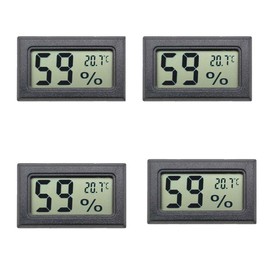 Electronic Digital Thermometer, Digital Thermometer, Built-in Sensor, 4 Piece Set -50℃ to 70℃ Mini Hygrometer Digital Hygrometer for Home Brewery Aquarium Poultry Hatching Box