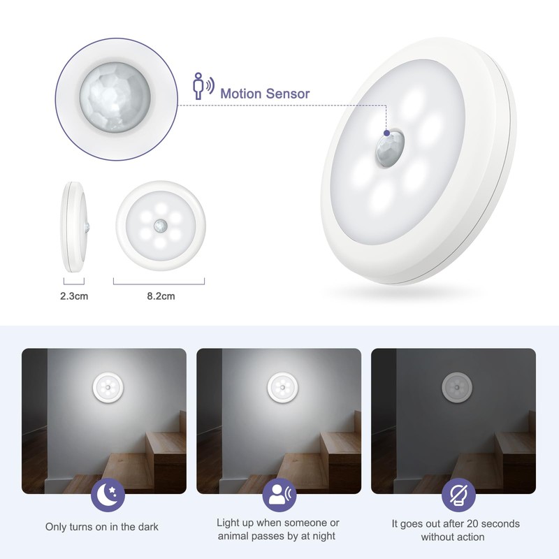 OQIMAX Motion Sensor Night Light Pack of 3