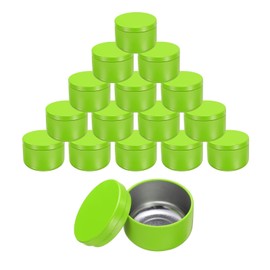 uxcell 16pcs Portable Storage Jar, Multipurpose Airtight Container Bottle Mini Smell Proof Metal Round Tins with Lid for Spices Coffee Tea Candy, Green