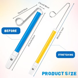 Set of 4 Slide Whistle Instruments, Plastic Lotus Flute with Stainless Steel Slider, Metal Sliding Whistle with Stainless Steel Gliding Rods, Plastic Sliding Whistle with Stainless Steel Sliding Rods