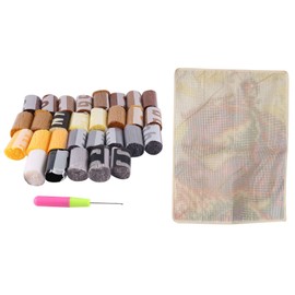 Lobamop Latch Hook Kits Rug Making Kits DIY for Kids/Adults with Printed Canvas Pattern Animals Carpet Embroidery 2 Lion