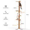 FUKUMARU Tall Cat Tree, 5 Tier Floor to Ceiling Cats