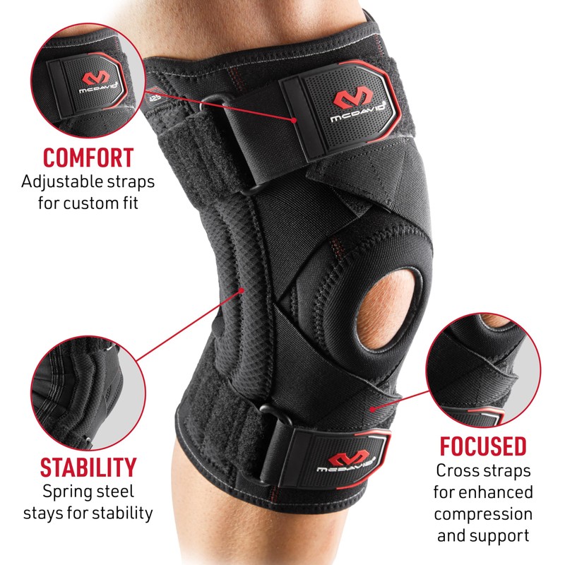 McDavid Knee Brace Support with Side Stays, Compression Knee Sleeve