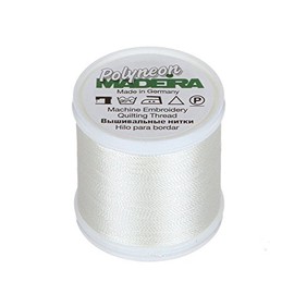 MADEIRA 9845-1803 2 Ply Polyneon Polyester Embroidery Thread, 40wt/135D 440yd, Off White