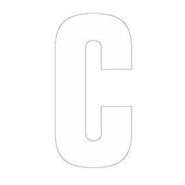 Bulk Hardware BH04107 White Vinyl Stick On Wheelie Bin, Post Box, Window Letters 75mm (3 inch) - Letter C -Pack of 4