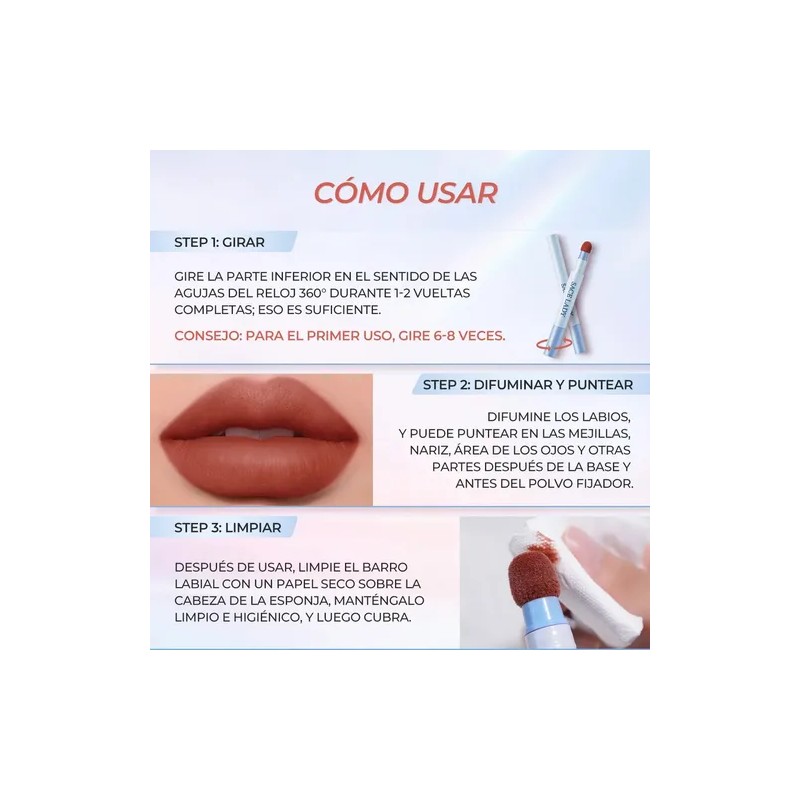 Sace Lady Air Cushion Labial Y Rubor En Crema, Acabado