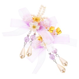 TOVINANNA 2pcs Flower Hair Clips Tassel and Accents Cute Decorative Accessories for Girls and Women for Parties Weddings and Everyday Wear Floral Design