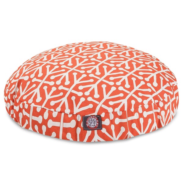 Orange Aruba Medium Round Indoor Outdoor Pet Dog Bed With Removable Washable Cover By Majestic Pet Products