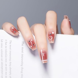 Huanxiangouyue Pink Press On Nails Short 24pcs Nails Press Ons Square Summer False Nails Full Cover Fake Nails Design With Y2K Star for Girls Women