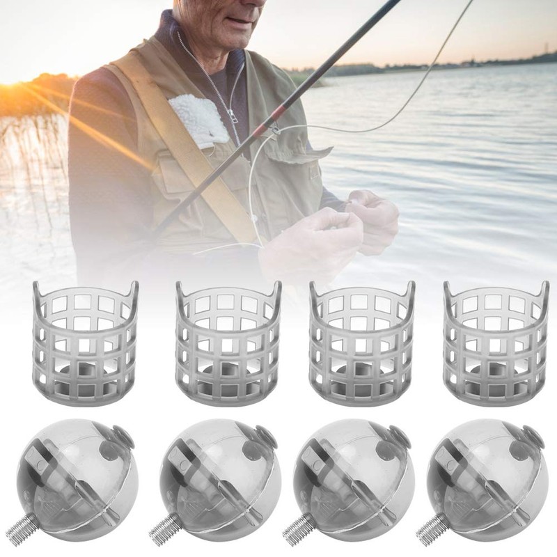 FECAMOS Fishing Feeder, Exquisite Fishing Bait Cage Fast Sinking PE