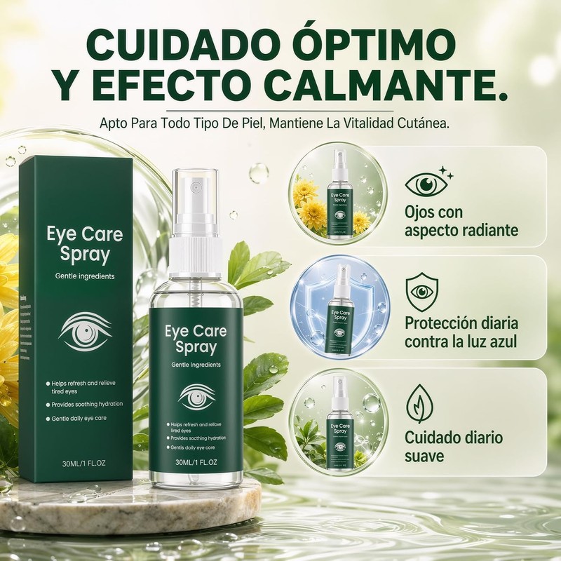 2PCS Spray Ocular de Luteína, Spray Hidratante Suave, 30ML*2