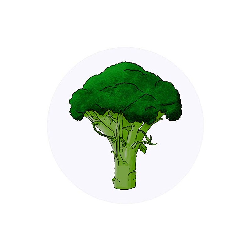 24 x 40mm Round 'Broccoli' Stickers (SK00040055)