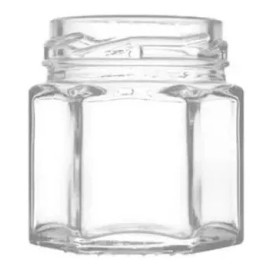 FRASCO 10 Mini Tarro Hexagonal De 1.5 Onzas 45ml  Con Tapa Negra