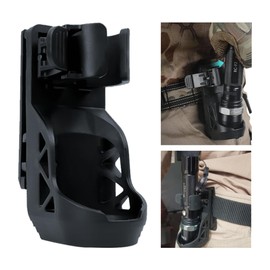 Flashlight Holster for Belt, Flashlight Holder with Lever Side Lock System Rotatable Torch Holder Fit for 1"-1.55" Dia. Flashlight