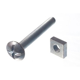 Lot of 25 Roofing Bolt Phillips 6 mm M6 x 50 mm Length BZP with Space Nuts