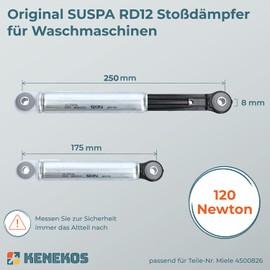 Kenekos - Washing Machine Shock Absorber SUSPA 012 120N Alternative Shock Absorber Compatible with Miele W700 W800 W900 Series Washing Machines Replaces 4500826 and Bauknecht/Whirlpool 481246648001