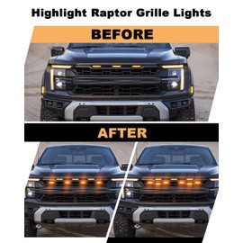 TBHOO Front Grille LED Lights for F150 2018-2025 Accessories Exterior Grill Trim Warning Lamp (Amber Lights, 6)