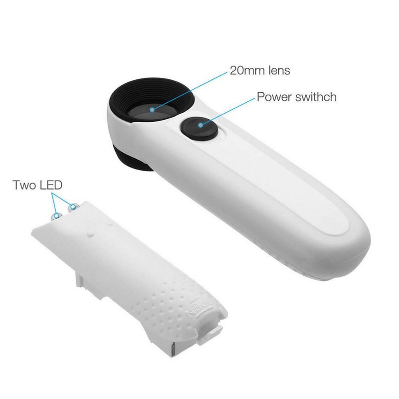 40X Handheld Magnifier Magnifying Glass Loupe Lens for Reading Jewelry