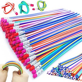 45 Pack Flexible Soft Pencil,7.1 Inch Magic Bend Pencils,Soft Novelty Pencil with Eraser for Kids Gift Students School Classroom Supplies