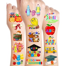 ANTING Tatuajes Temporales De Graduación De Preescolar De 2025 15 Hojas 144 Piezas Pegatinas De Tatuajes Con Temática De Graduación Suministros De Decoración Para Fiestas Recuerdos De Fiesta