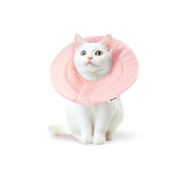 (Over 20,000 Pieces in the Series) Petiam Elizabeth Collar, Cats, Dogs, Soft, Lightweight, Prevents Licking Scratches and Scratching Postoperative Care (Sakura Pink, S)
