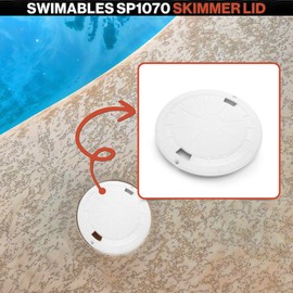 Swimables SP1070 Skimmer Lid - Pool Skimmer Lid Cover Compatible with Hayward SP1070, SP1071, SP10712S – SP1070C Lid Replacement - Universal Pool Skimmer Lid & Deck Lid for Inground Pools - White