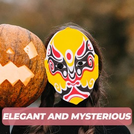 Lurrose 6pcs Sichuan Opera Transformation Decorative Chinese Decorative Cosplay Chinese Opera Performance Mask Decoration Party Wear-resisting Opera Flocking