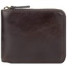 Genuine Leather Zipper Wallet With Coin Pocket, RFID Blocking Zip