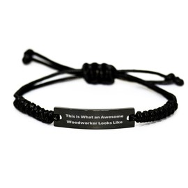 Funny Woodworker Gifts from Men to Friends for Christmas, Rope Bracelet Quote This Is What An Awesome Woodworker Looks Like, Adjustable Woodworker Accessories