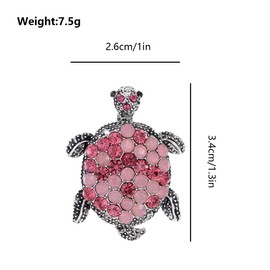 FAIRYGATE Brooches for Women UK Pink Brooches Rhinestone Tortoise Brooch Vintage Turtle Pin Classic Woman Men Pins Animal Decorative Jewelry Wedding Bridal Bouquet Dress Coat Bag Pin Accessory B1543
