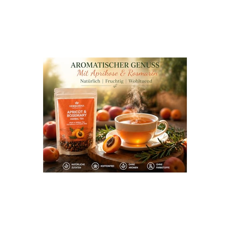 Herbamina Apricot & Rosemary Herbal Tea | Fruit Herbal Tea