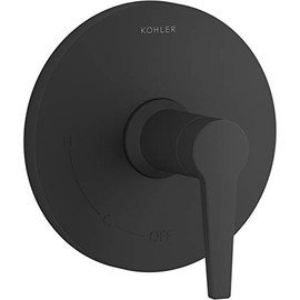 KOHLER K-TS74042-4-BL Pitch Rite-Temp Valve Trim, Shower Trim Faceplate with Lever Handle, Trim Only, Requires Valve, Matte Black