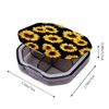 Tragbare tablettenbox Sonnenblume Muster 4 Gitter Pillendose, Reise-Kleine Pillenspender für