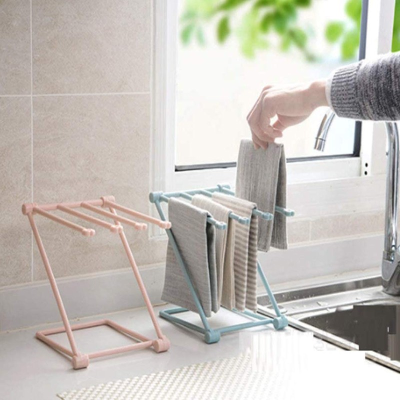 Worktop Towel Rack, Freestanding Towel Stand with Four Rails Vertical