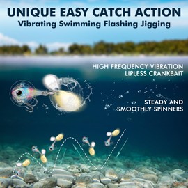 TRUSCEND Wide Search Cover VIBE Tail Spinner, Easy Catch Fishing Lures with Vibrating, Swimming, Jigging Action, BKK Super Slide Sharp Hook, Accurate Long Cast Fishing Spinner for Bass, Trout, Crappie