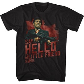 Scarface - Mens Say Hello T-Shirt, Size: XXX-Large, Color: Black