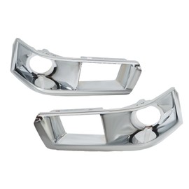 Aspaton Set of 2 Fog Light Bezel Cover Trim Bumper Insert Compatible with CTS 2008-2013 Front Left Driver & Right Passenger Silver Chrome Smooth Plastic GM1039112 GM1038112