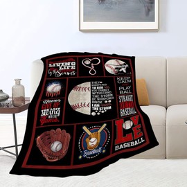 Baseball Blanket Baseball Gifts Throw Blankets Cozy Fleece Flannel Blanket Plush Lightweight Bedding Baseball Stuff for Boys Girls Men Women Kids Adults Lovers for Couch Sofa Bed Room Decor 40"X50"
