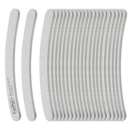ForPro Professional Collection Zebra - Tabla de espuma curvada, grano 100/180, limas de uñas de manicura y pedicura de doble cara, 7 pulgadas de largo