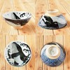 Minorutouki Rice Bowl Extra Large White Wave Whale Blue φ5.8×H2.6in