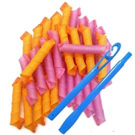 CENPEK 40 Pieces Spiral Hair Rollers for Long Hair No Heat 55cm Magic Curls with Styling Hooks Heatless