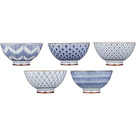 西海陶器(Saikaitoki) Saikai Pottery 19541 Picture Change Rice Bowl, Old Dyed, Blue, 10.1 fl oz (300 ml)