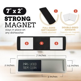 Clean Dirty Magnet for Dishwasher, Dog Sign, Magnetic Dog Licked Them Clean (Black)