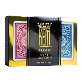 KEM Arrow Red and Blue Plastic Playing Cards, Standard Index, Poker Size, Premium Casino Grade Poker Cards, 2 Decks