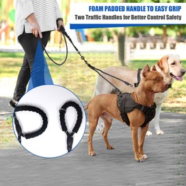 Three Dog Leash for Small and Medium Dogs - Exceptional 360 Anti-Tangle & No Pull With 3 Handles - Reflective for Safety & Convenience (Black, 3 Way)