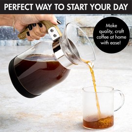 Primula Park Pour Over Park Set with Permanent Reusable Removable Ultra Fine Micro Mesh Stainless Steel Filter, Coffee Dripper Pour Over Maker Brewer Pot, Borosilicate Glass, Easy to Use and Clean, 36 oz