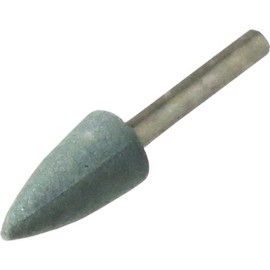Yanase GC Whetstone with Shaft (Green), Tongari Shape, 0.2 inch (6 mm) Shaft, φ0.6 x 1.3 x 0.2 inches (16 x 32 x 6 mm), #120 GC16S