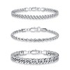 Yoosteel Silver Stackable Bracelets Stack for Men Non Tarnish